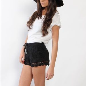 Black Crochet Shorts